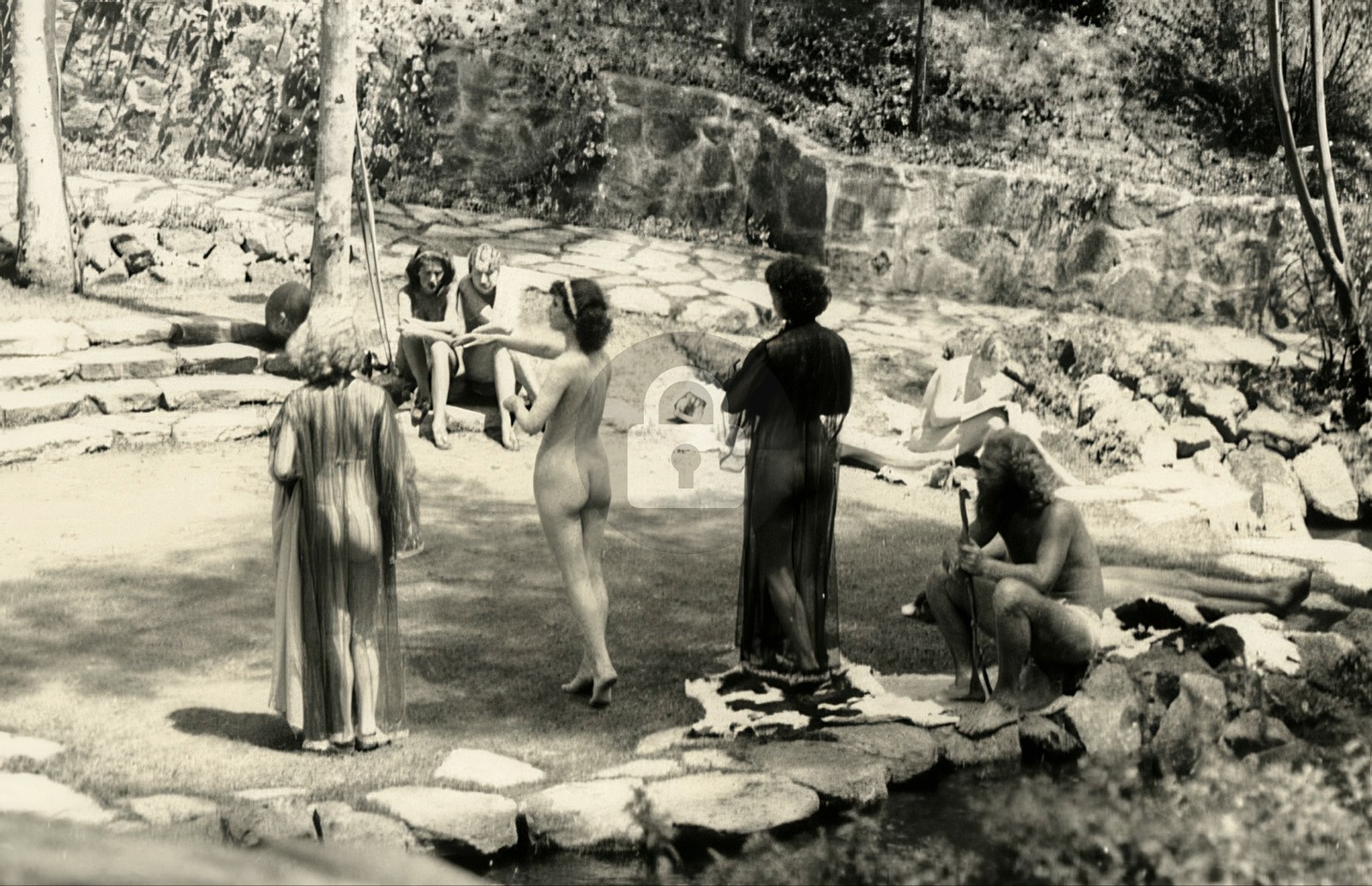 Zoro Garden Nudist Colony San Diego CPIE c1935 Group #4 RPPC Photo Postcard COPY