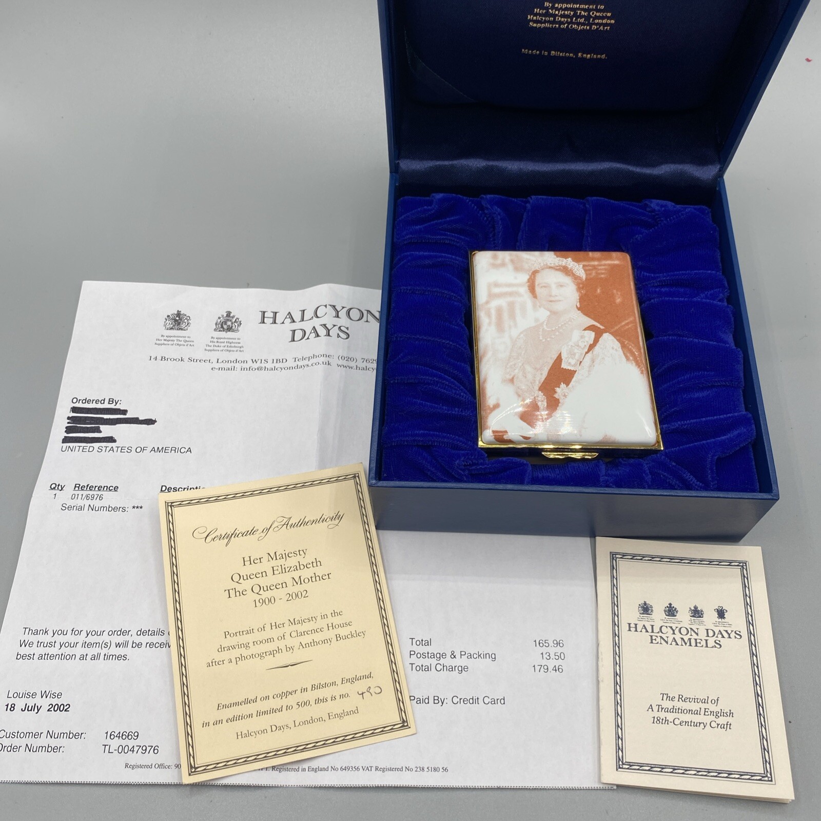 Halcyon Days Enamels Trinket box Majesty Queen Elizabeth mother w insert 493/500 Halcyon Days Enamels Trinket box Majesty Queen Elizabeth mother w insert 493/500