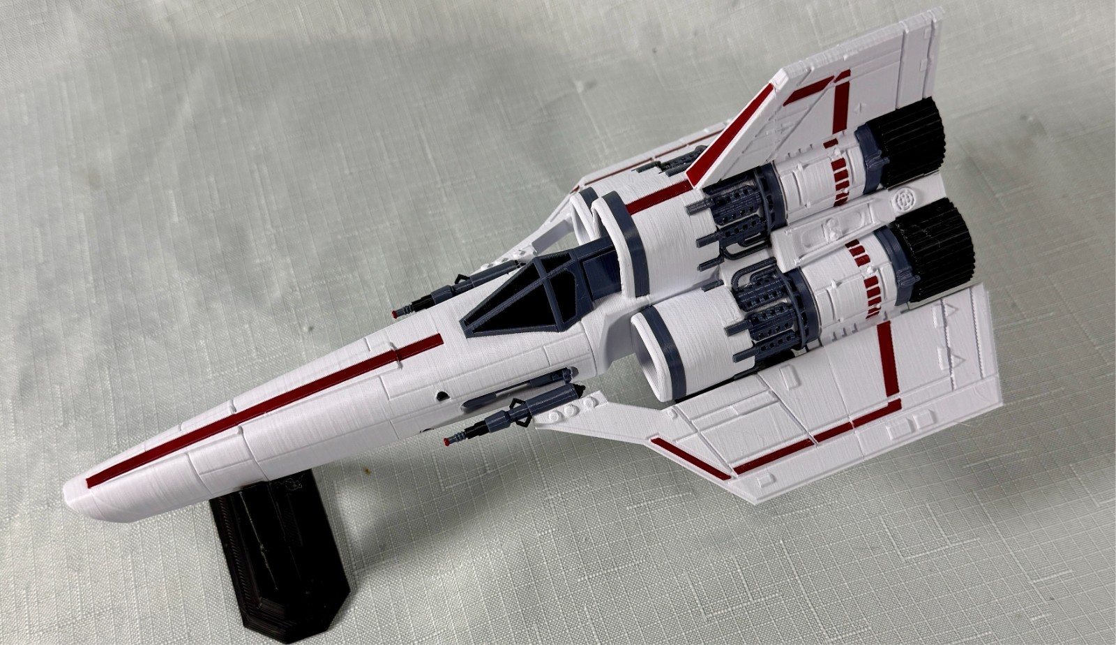 Colonial Viper Multicolor 3D Printed Model 9.5 Inch Battlestar Stand Included Colonial Viper Multicolor 3D Printed Model 9.5 Inch Battlestar Stand Included