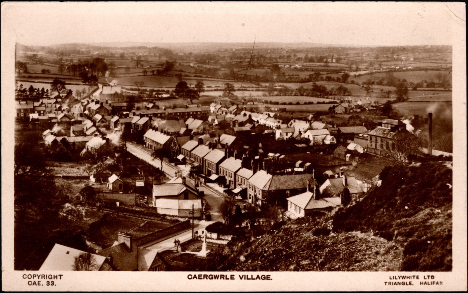 Caergwrle Village Wales Lilywhite Ltd Late Divided Back (1915-1930) RPPC Caergwrle Village Wales Lilywhite Ltd Late Divided Back (1915-1930) RPPC