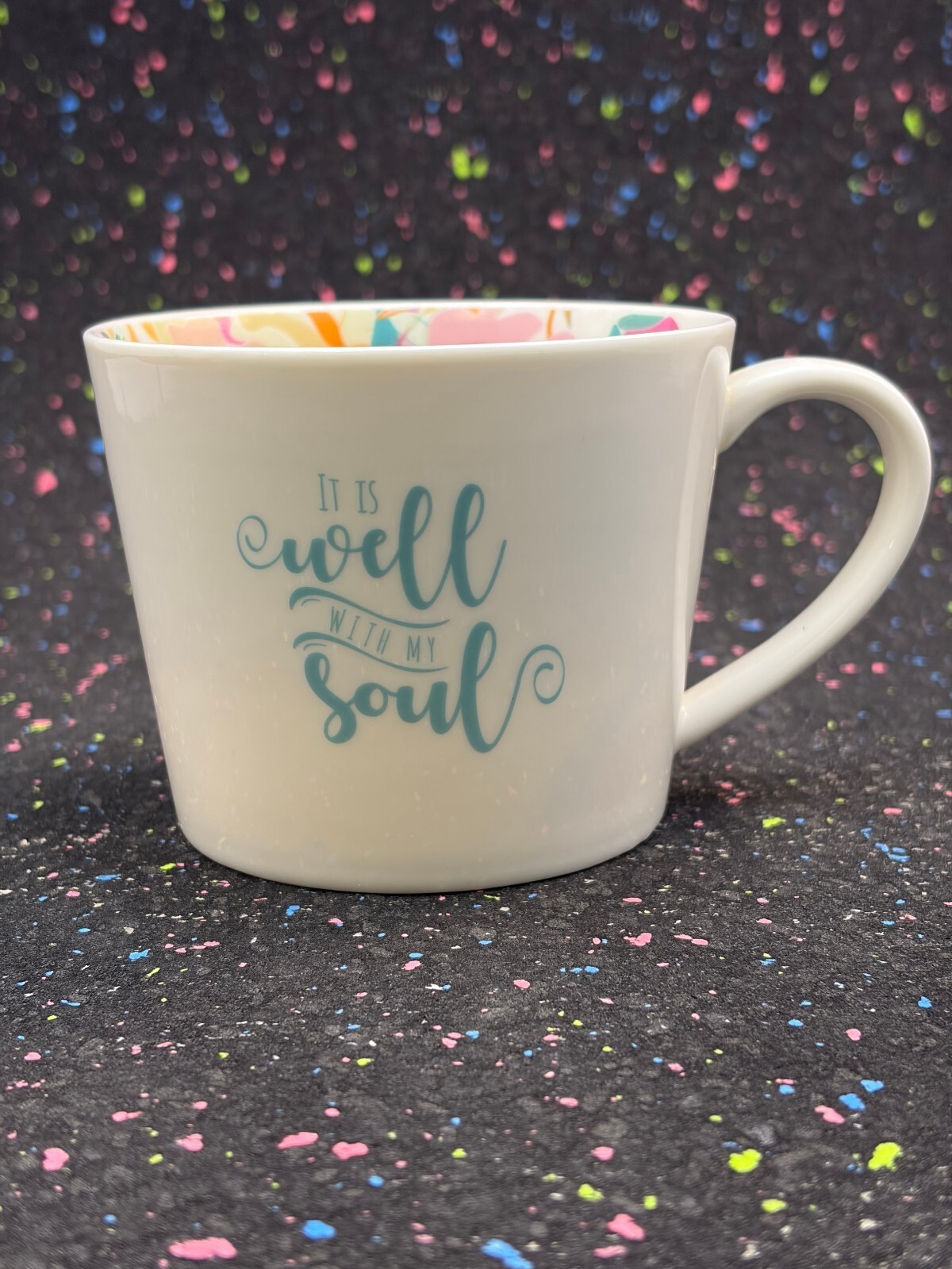 With Love Floral Inner Pattern Coffee Mug - 'It Is Well With My Soul' With Love Floral Inner Pattern Coffee Mug - 'It Is Well With My Soul'
