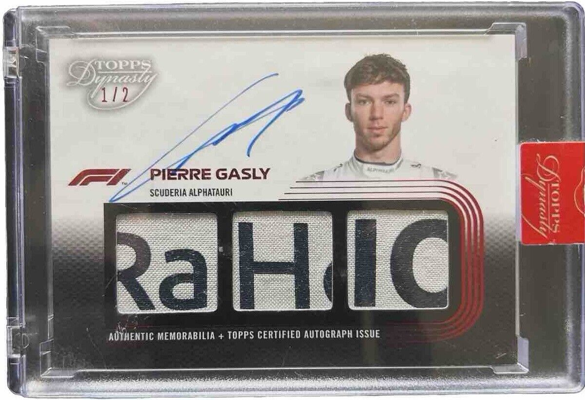 2022 Topps Dynasty Formula 1 Pierre Gasly /2 Triple Relic Autograph