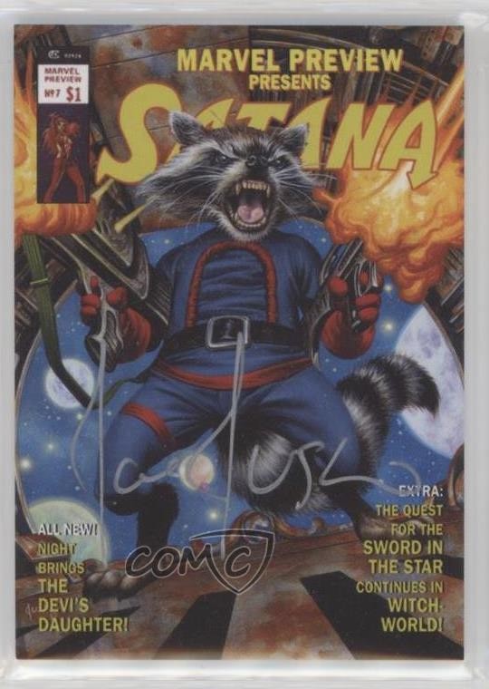 2016 Marvel Masterpieces What If Series 7/10 Joe Jusko Rocket Raccoon Auto i1f