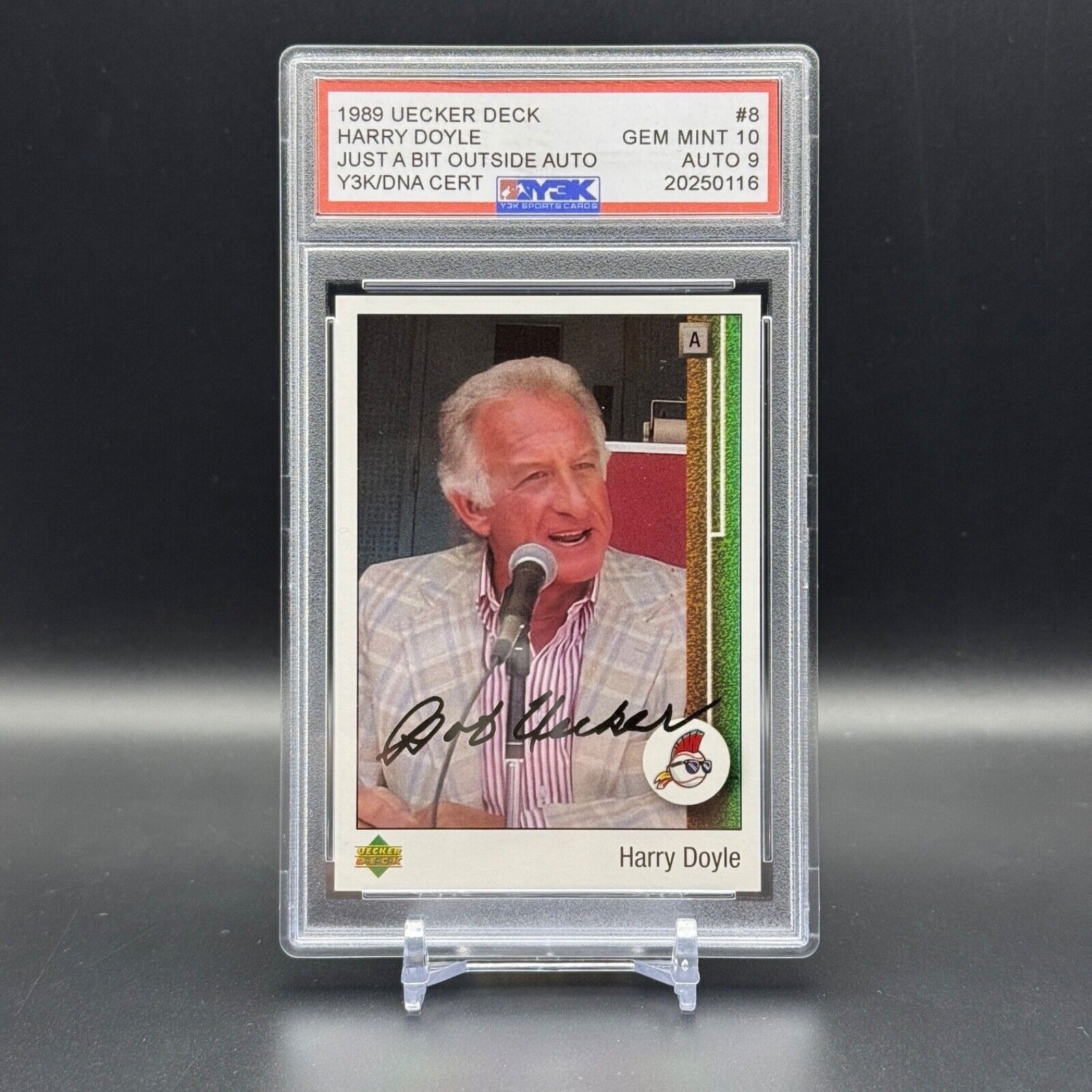 1989 Uecker Deck » Harry Doyle / Bob Uecker » Major League Slabbed Tribute Card