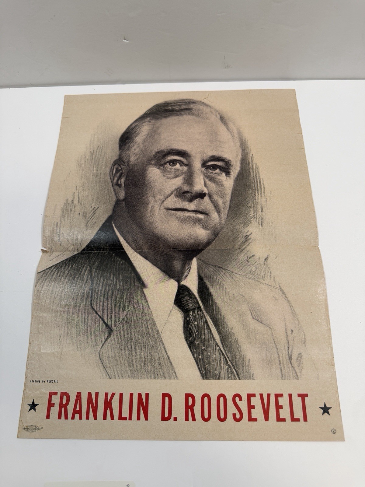 1932 Franklin D Roosevelt Presidential Campaign Political Poster RARE Original 1932 Franklin D Roosevelt Presidential Campaign Political Poster RARE Original