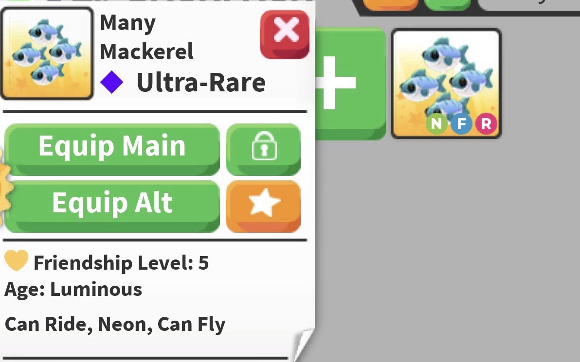 Many Mackerel Ultra-Rare Neon Fly Ride- Adopt Me Many Mackerel Ultra-Rare Neon Fly Ride- Adopt Me