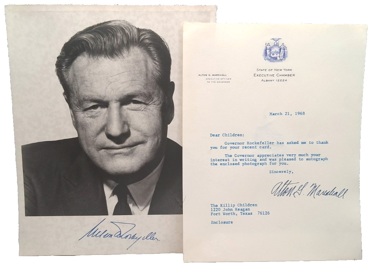 Nelson Rockefeller Signed Autograph Photo 1968 NY Governor Letter Provenance Nelson Rockefeller Signed Autograph Photo 1968 NY Governor Letter Provenance