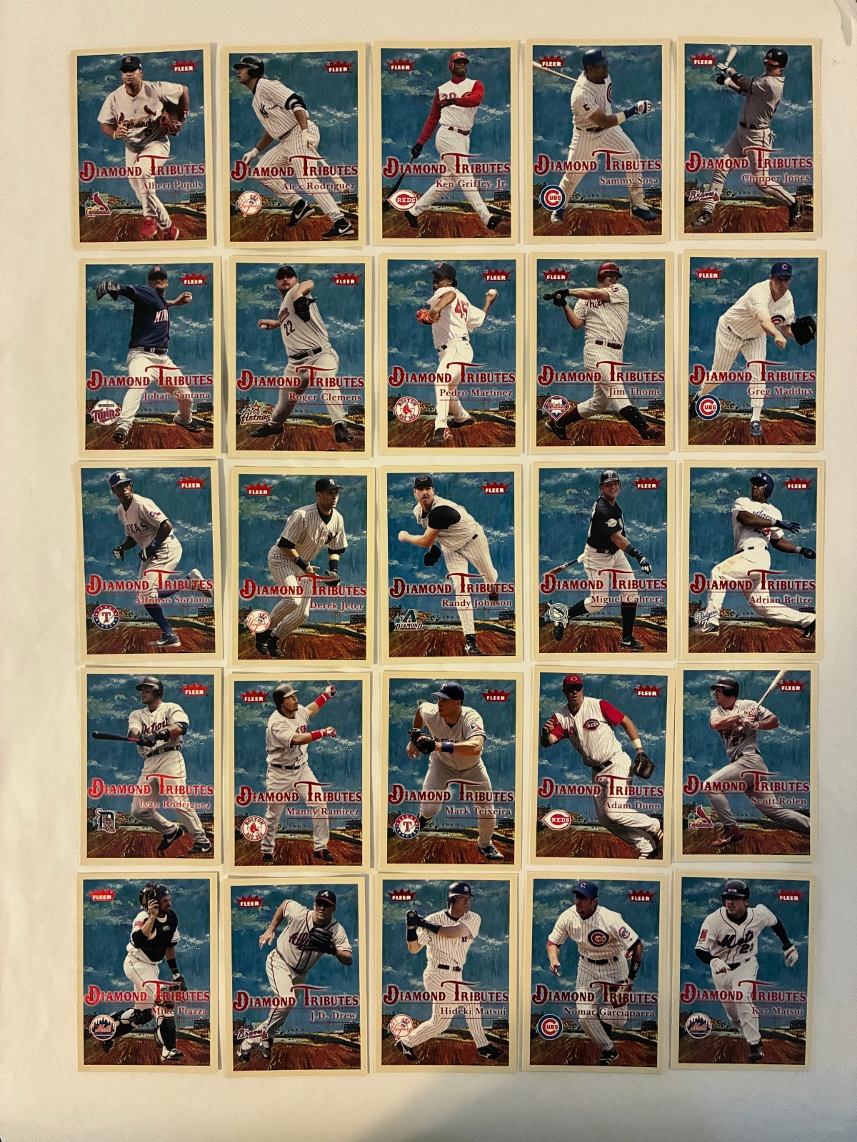 2005 Fleer Tradition Diamond Tributes 1-25 Insert Set Griffey, Jeter, Pujols... 2005 Fleer Tradition Diamond Tributes 1-25 Insert Set Griffey, Jeter, Pujols...