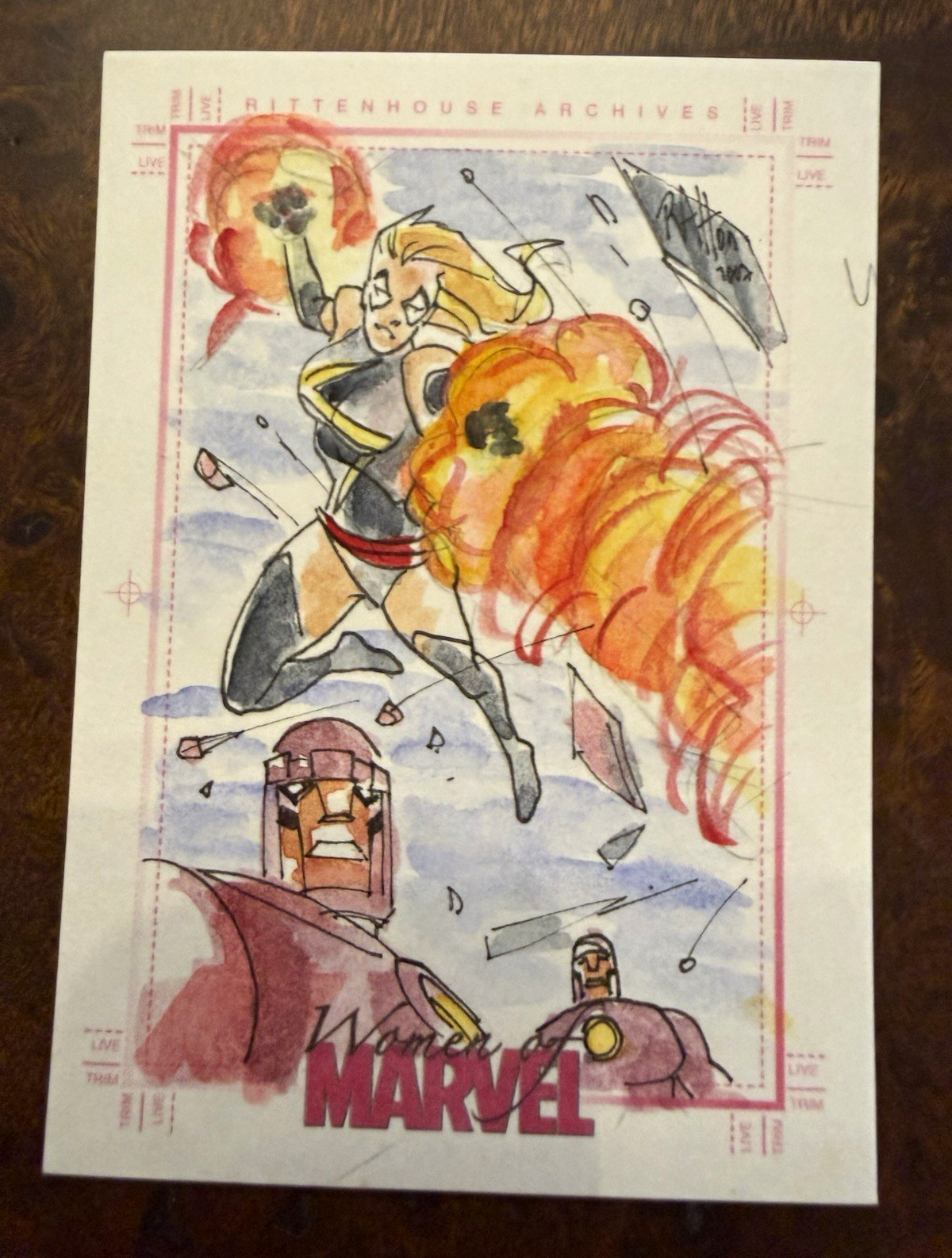 2007 Women of Marvel 1/1 Signed Sketch Card Ms. Danvers Warbird Ricardo Ratton 2007 Women of Marvel 1/1 Signed Sketch Card Ms. Danvers Warbird Ricardo Ratton
