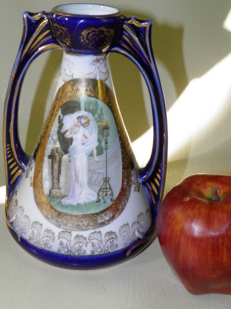 Antique Royal Vienna Style Austria Figural Vase Beehive