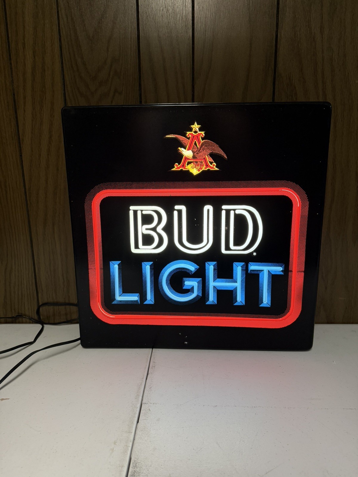 Vintage 1982 Bud Light Lighted Beer Sign 18 Vintage 1982 Bud Light Lighted Beer Sign 18