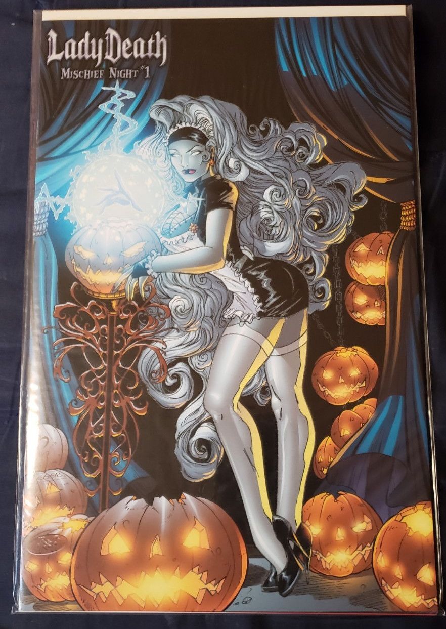 Lady Death: Mischief Night #1 2001 First Printing, Glow In The Dark. Ltd 2000. Lady Death: Mischief Night #1 2001 First Printing, Glow In The Dark. Ltd 2000.