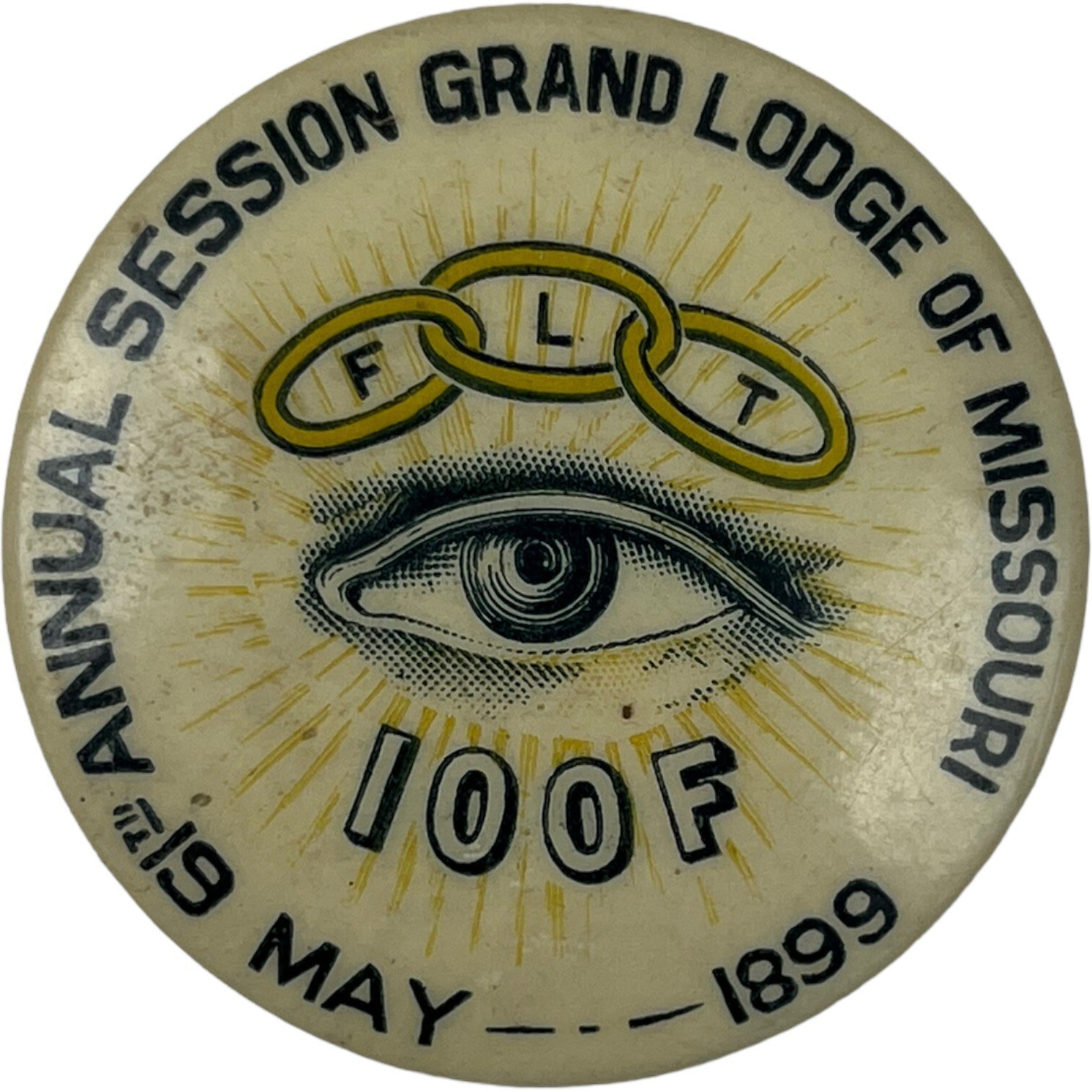 Vintage 1899 Grand Lodge Of Missouri 67th Annual IOOF Pinback Button Oddfellows Vintage 1899 Grand Lodge Of Missouri 67th Annual IOOF Pinback Button Oddfellows