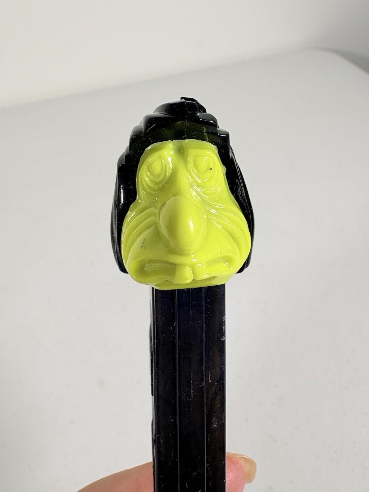 PEZ Vintage Mr. Ugly Black Stem Green Face Witch No Feet Patent Made in USA PEZ Vintage Mr. Ugly Black Stem Green Face Witch No Feet Patent Made in USA
