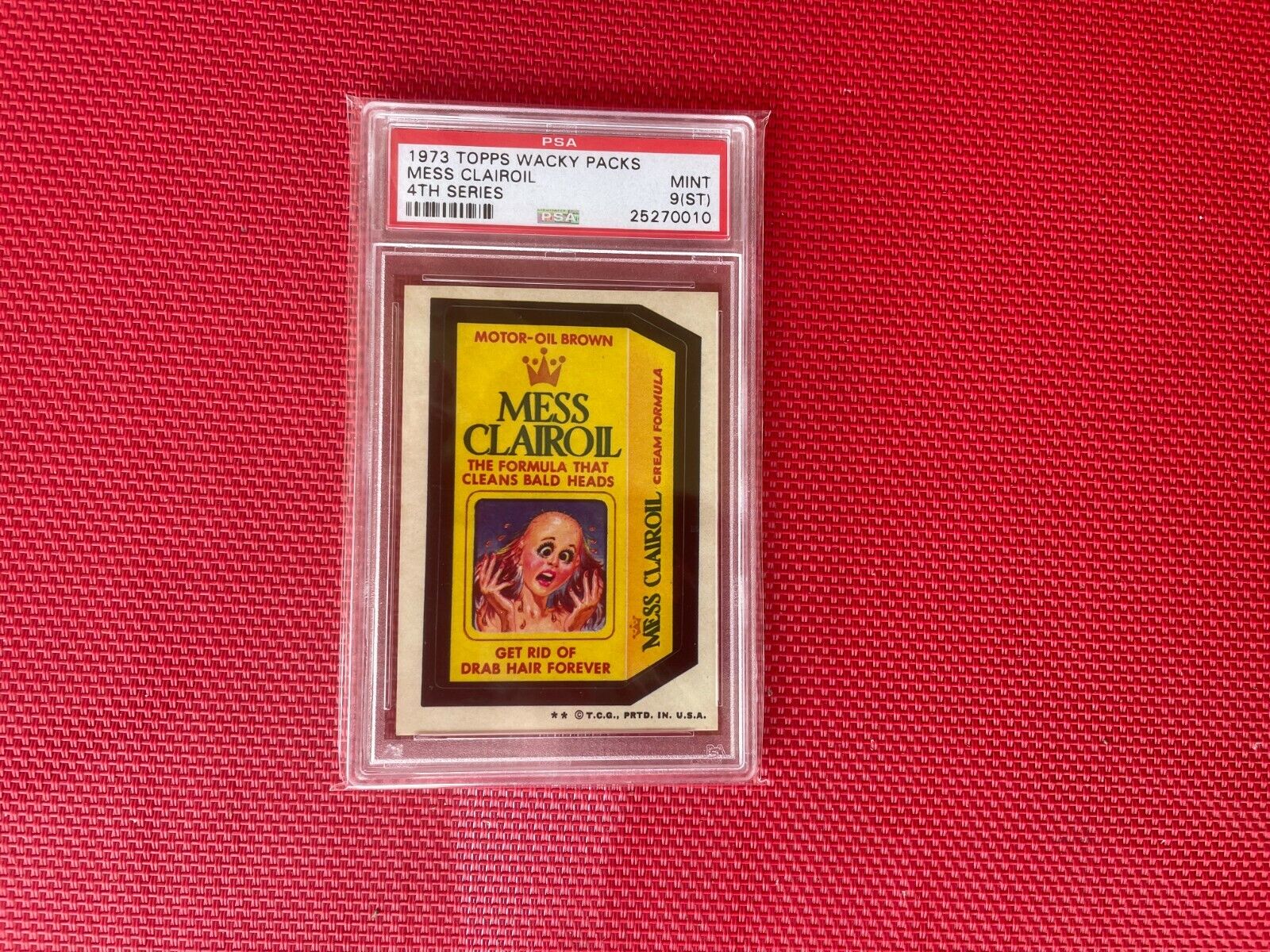  1974 Topps wacky packages Mess Clairoil 4th series psa 9