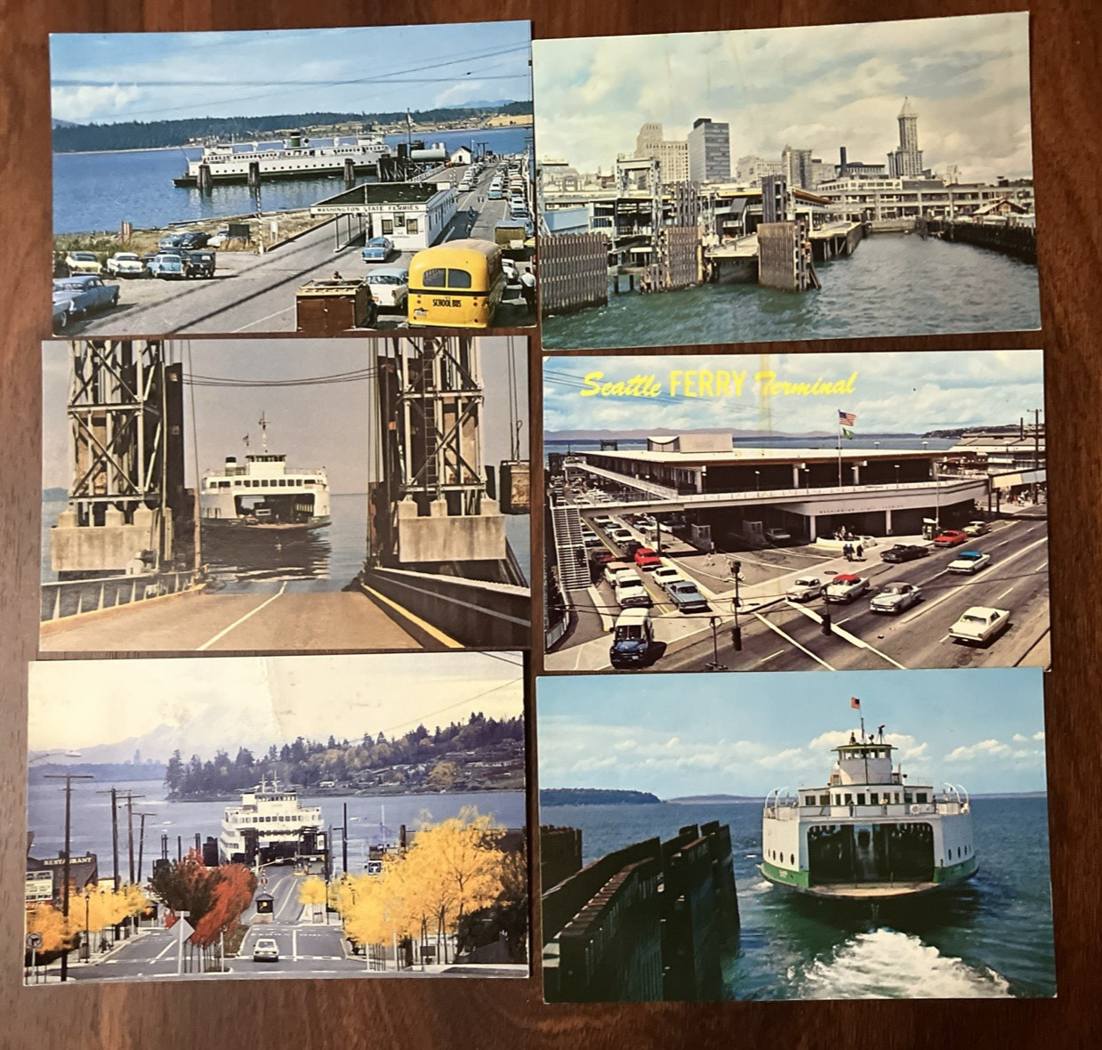 Vintage Postcard Washington State Ferry Terminal Lot of 6 postcards T1