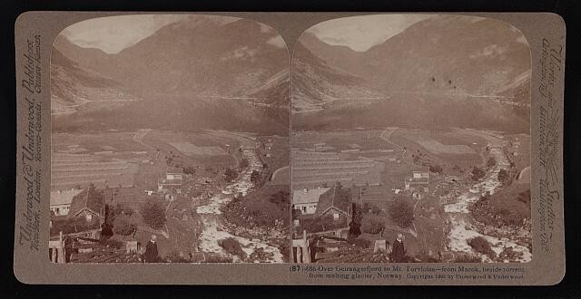 Photo:Geirangerfjord Norway 1905 Mt Torvloisa Marok Landscape Stereoview
