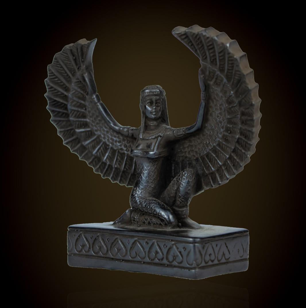 Egyptian Artifacts Unique Authentic Pharaonic Winged Statue Of Goddess Isis Bc