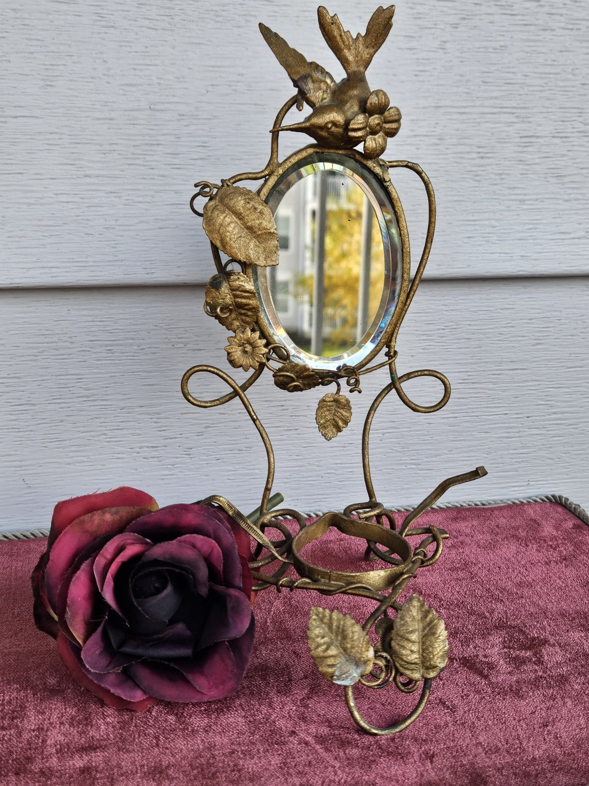 Antique French Victorian Beveled Mirror Vanity Stand/jewelry Holder Antique French Victorian Beveled Mirror Vanity Stand/jewelry Holder