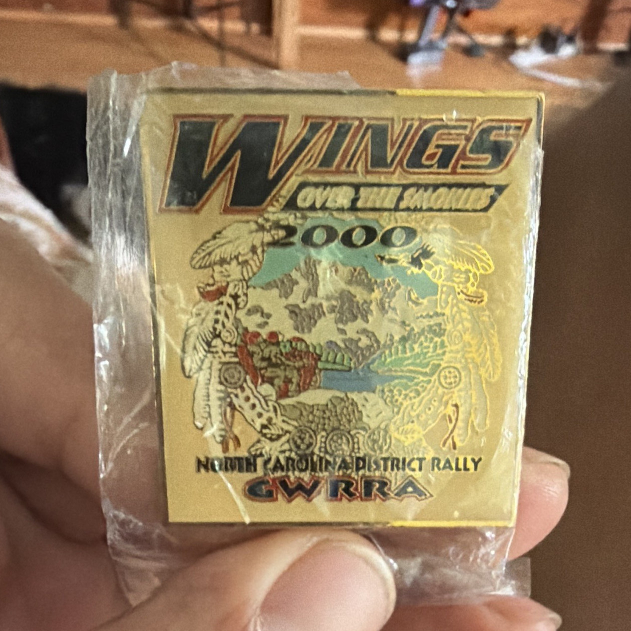 WINGS Over the Smokies 2000 NC District Rally Gold Tone Pinback GW Pin & Patch WINGS Over the Smokies 2000 NC District Rally Gold Tone Pinback GW Pin & Patch