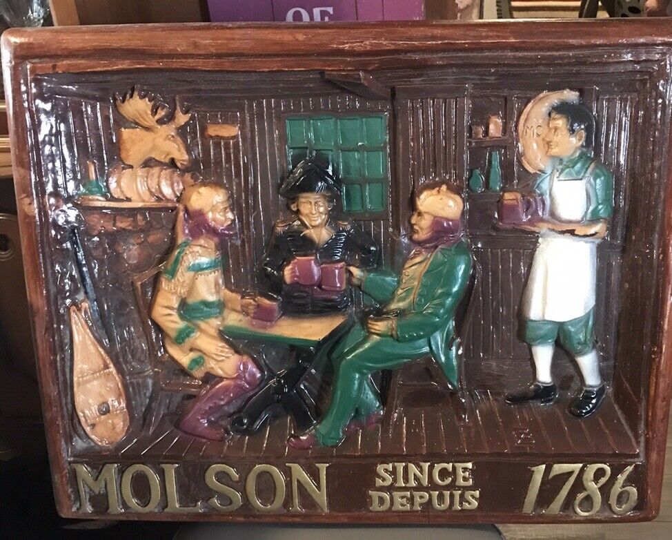 Vtg Molson Beer Foam 3-D Sign Martlett Importing Co #3994 Out 5000