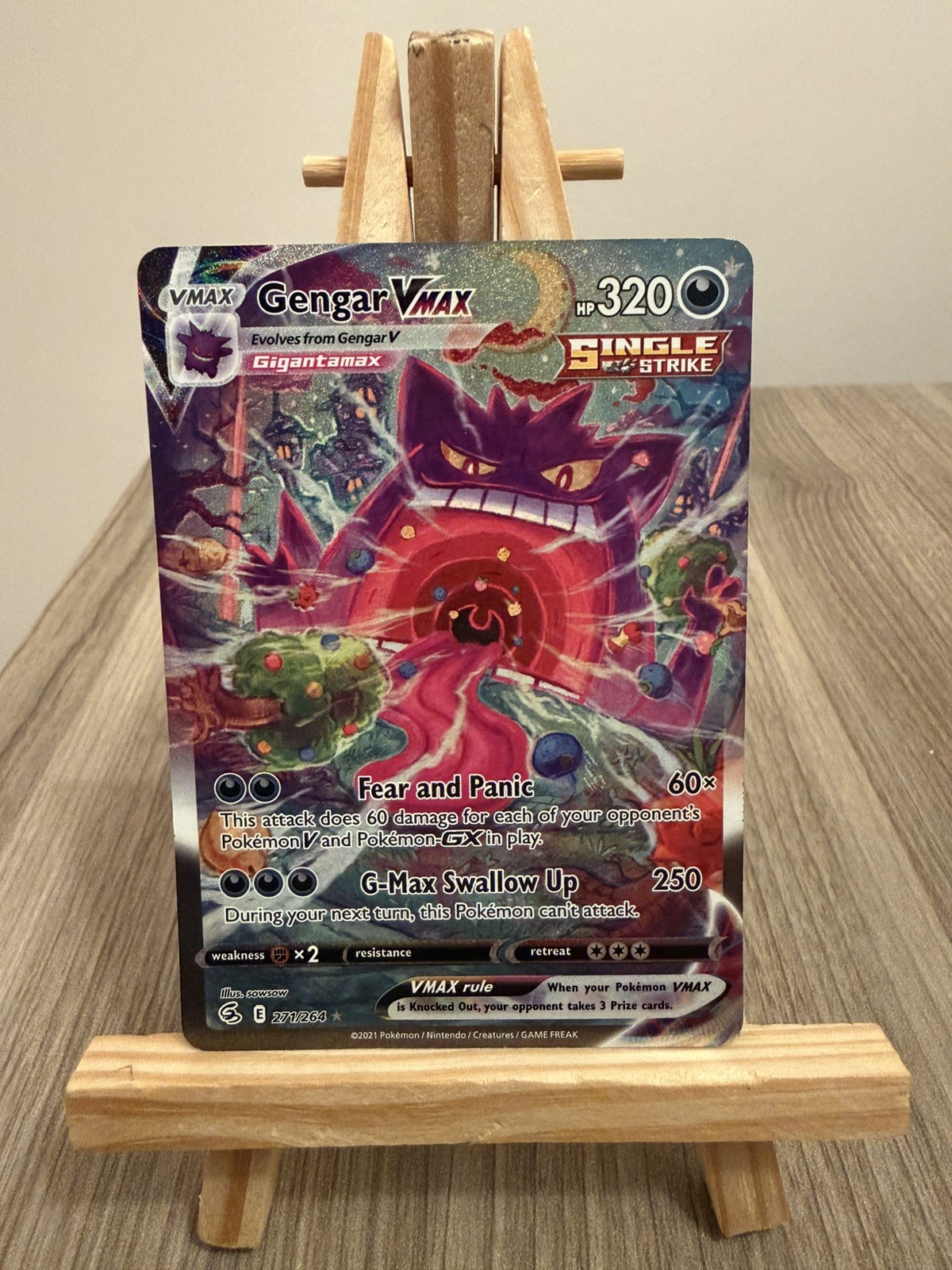 Pokémon TCG Gengar VMAX 271/264 Fusion Strike Secret Rare Alt Art Holo EN Pokémon TCG Gengar VMAX 271/264 Fusion Strike Secret Rare Alt Art Holo EN