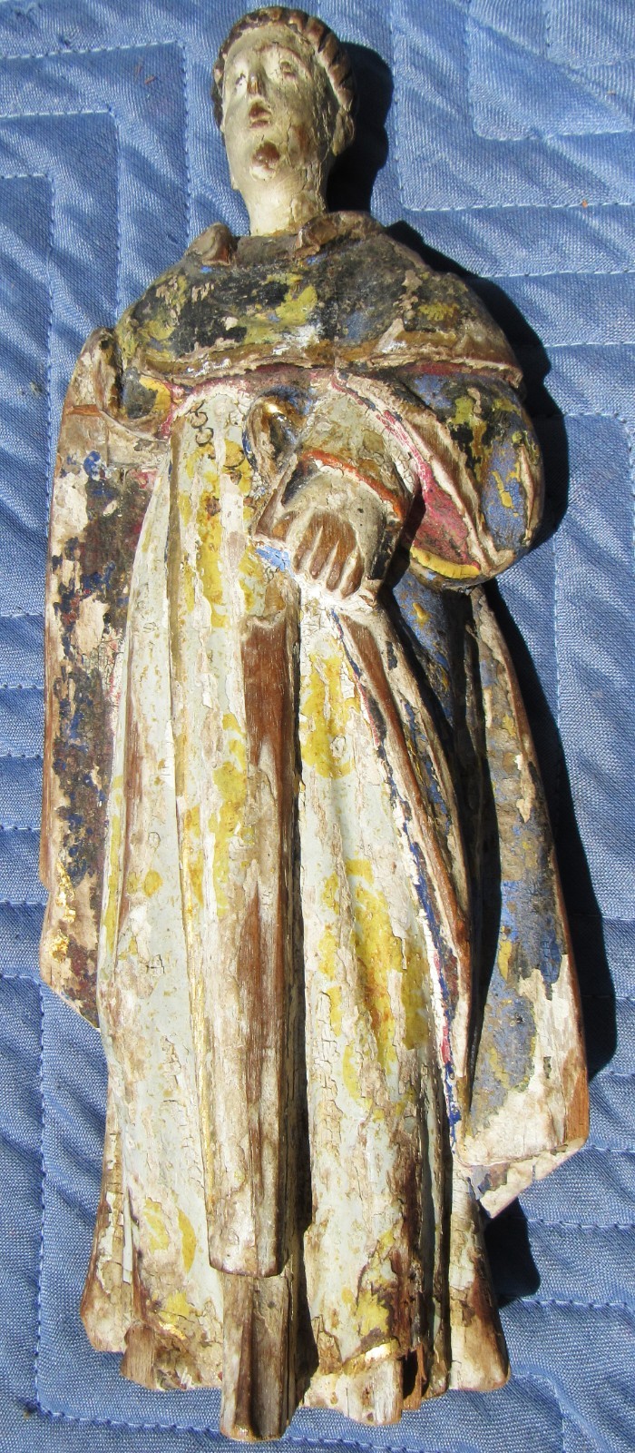 Gorgeous Antique Spanish Colonial Hand Carved Wooden Santo Figure 12 Gorgeous Antique Spanish Colonial Hand Carved Wooden Santo Figure 12