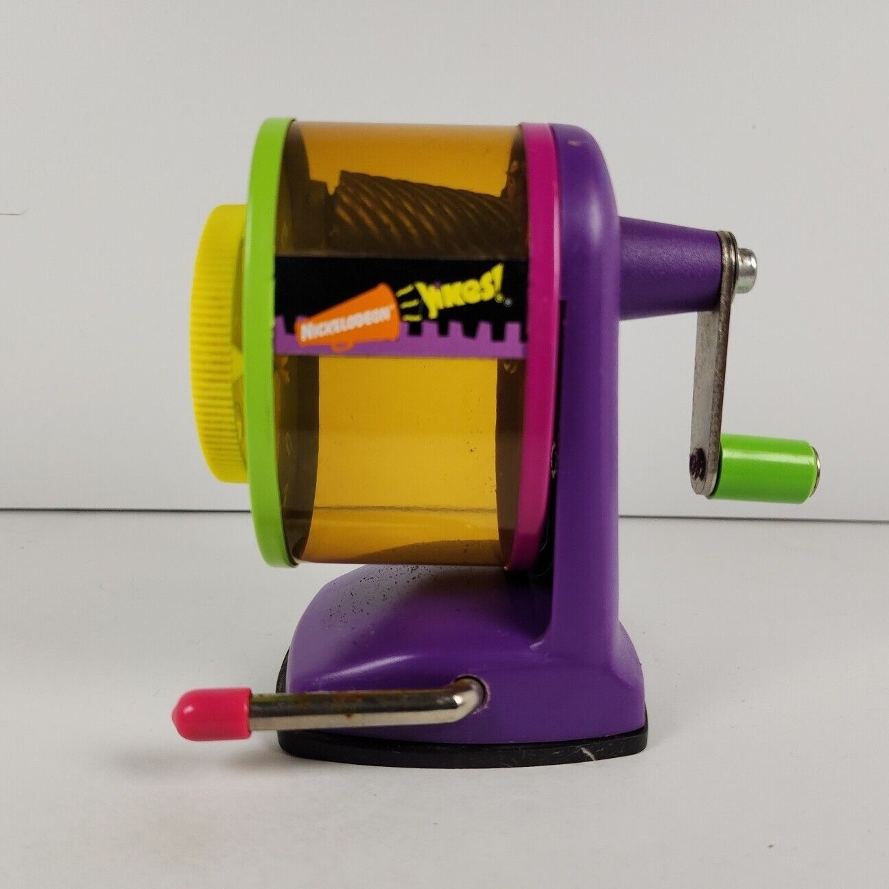 Vintage Nickelodeon Yikes Pencil Sharpener \'90s Neon Colors Purple Green Yellow