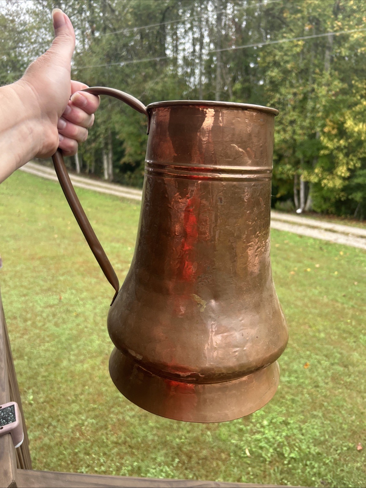 vintage or antique hand-hammered copper jug or pitcher vintage or antique hand-hammered copper jug or pitcher