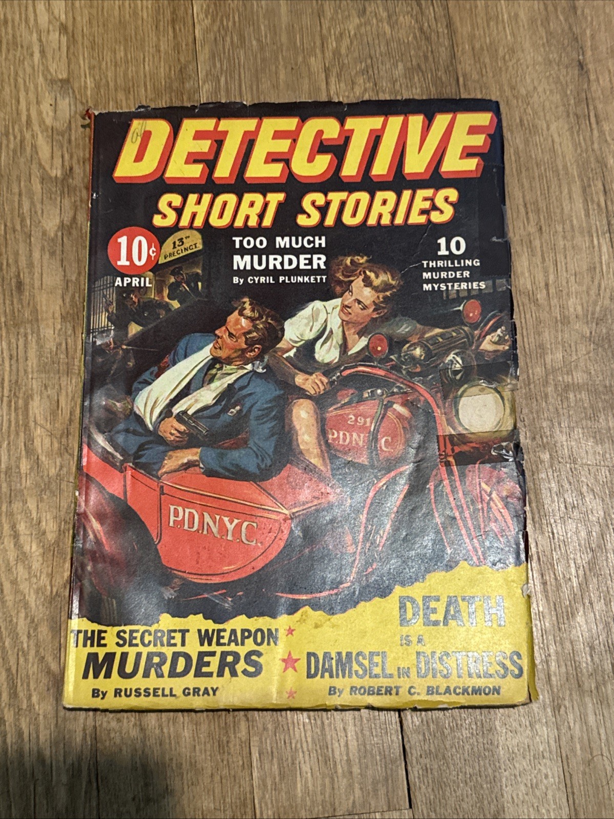 Detective Short Stories  April 1943 NYPD Cover Fleming-Roberts - Pulp HTF