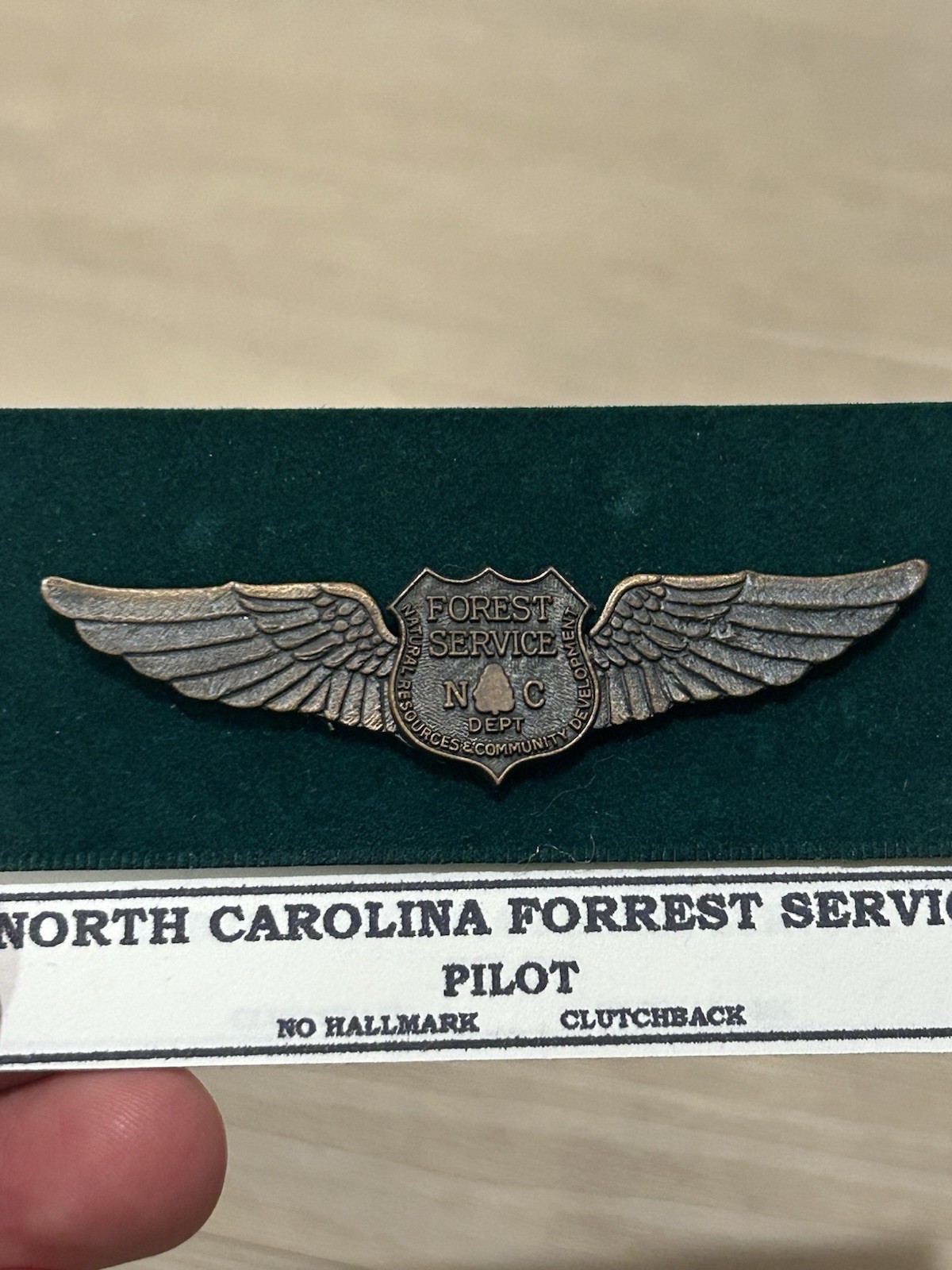 Vintage North Carolina Forest Service Pilot Wings 1977-1989 State Agency