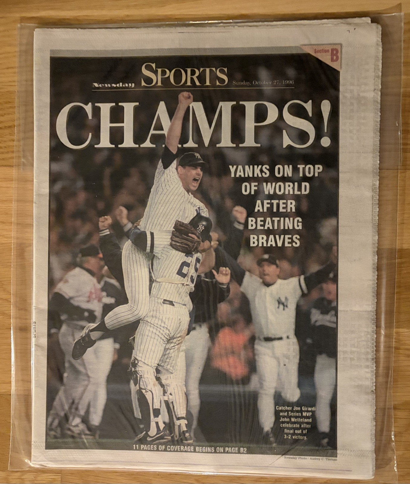 1996 NY YANKEES WORLD SERIES CHAMPIONSHIP - NY Newsday Oct 27 newspaper edition 1996 NY YANKEES WORLD SERIES CHAMPIONSHIP - NY Newsday Oct 27 newspaper edition