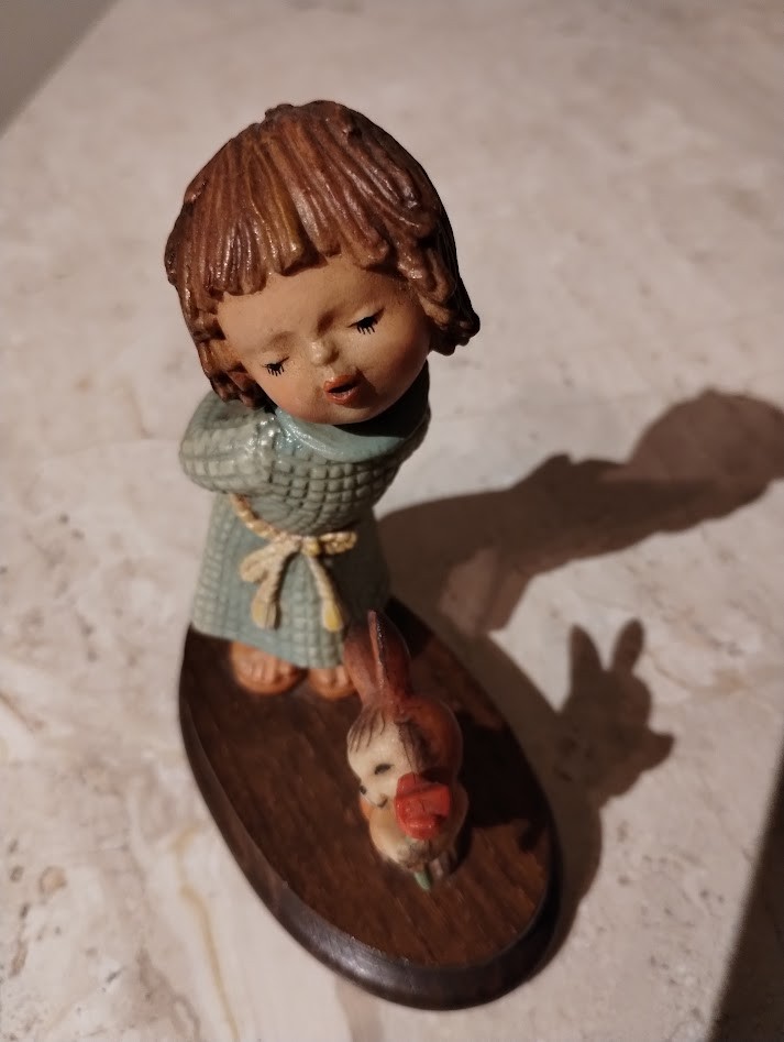 Vintage Anri by Ferrandiz Wooden Figurine Girl & Rabbit Vintage Anri by Ferrandiz Wooden Figurine Girl & Rabbit