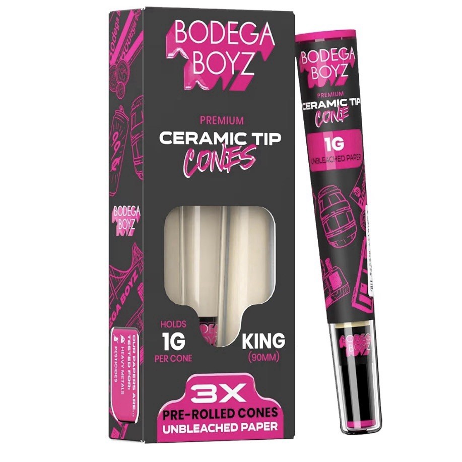 L@@K BODEGA BOYZ PREMIUM 3x KING REUSABLE PRE-ROLLED CERAMIC TIP CONE UNREFINED L@@K BODEGA BOYZ PREMIUM 3x KING REUSABLE PRE-ROLLED CERAMIC TIP CONE UNREFINED