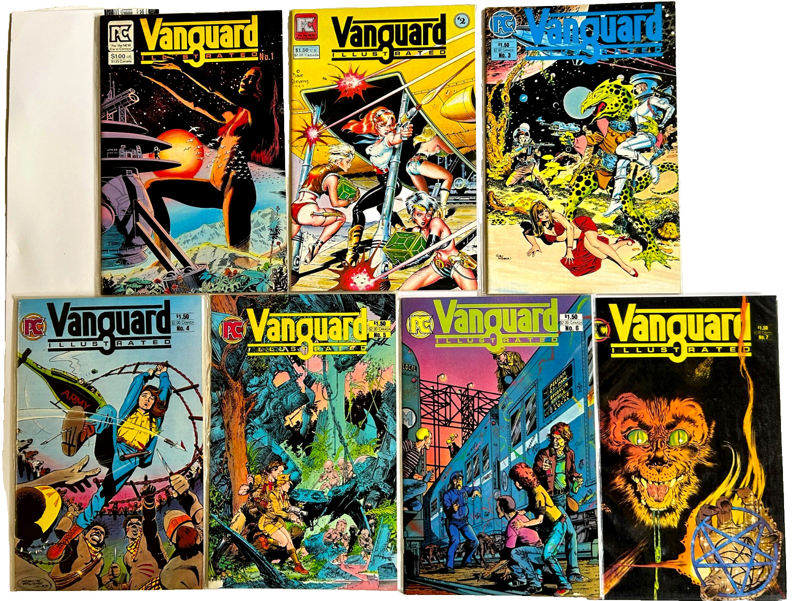 VANGUARD ILLUSTRATED 1 2 3 4 5 6 7 SET - 1988 - DAVE STEVENS & 1ST MR. MONSTER VANGUARD ILLUSTRATED 1 2 3 4 5 6 7 SET - 1988 - DAVE STEVENS & 1ST MR. MONSTER