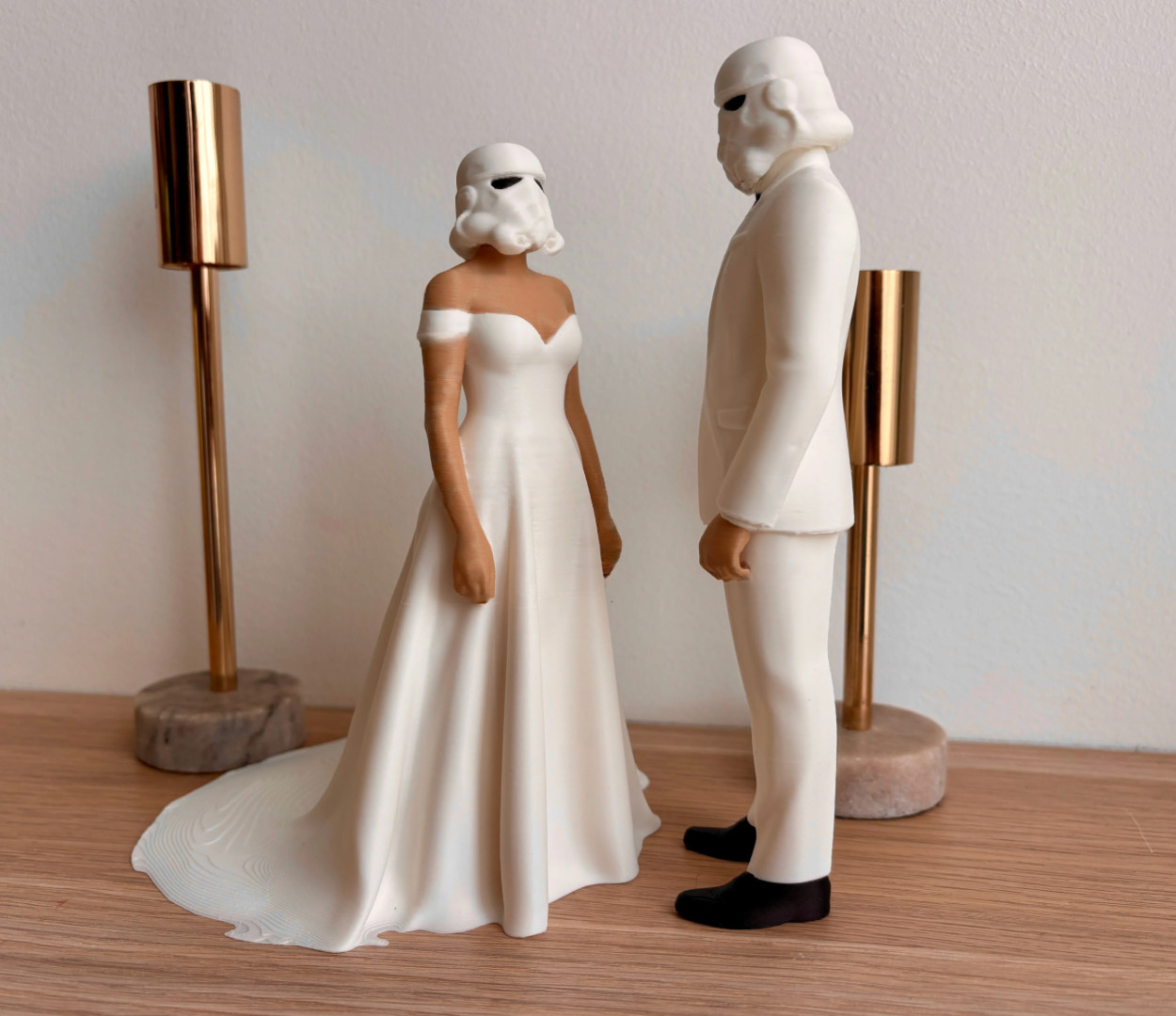 The Imperial Wedding Bride and Groom 3D Printed Star Wars Storm Trooper Statues The Imperial Wedding Bride and Groom 3D Printed Star Wars Storm Trooper Statues