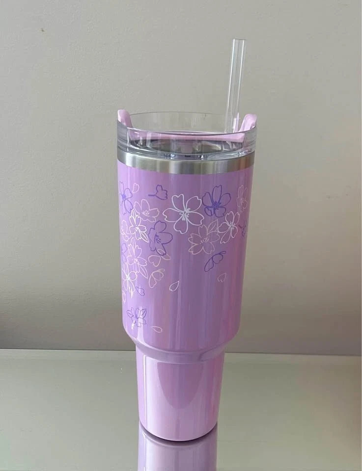 New Stanley X Starbucks Limited Ed. Lavender Sakura 40oz Tumbler Flowstate H2.0 New Stanley X Starbucks Limited Ed. Lavender Sakura 40oz Tumbler Flowstate H2.0