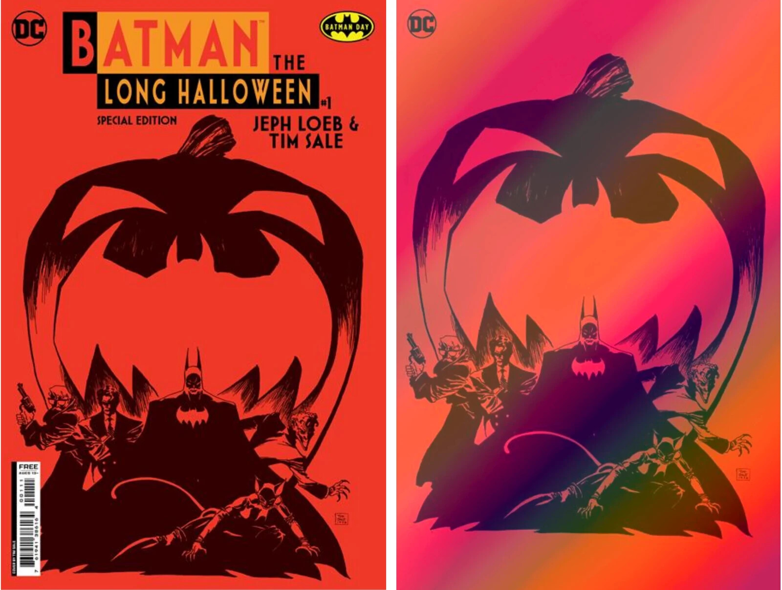 BATMAN DAY 2024 ~ BATMAN THE LONG HALLOWEEN COVER A & FOIL VIRGIN SET TIM SALE BATMAN DAY 2024 ~ BATMAN THE LONG HALLOWEEN COVER A & FOIL VIRGIN SET TIM SALE
