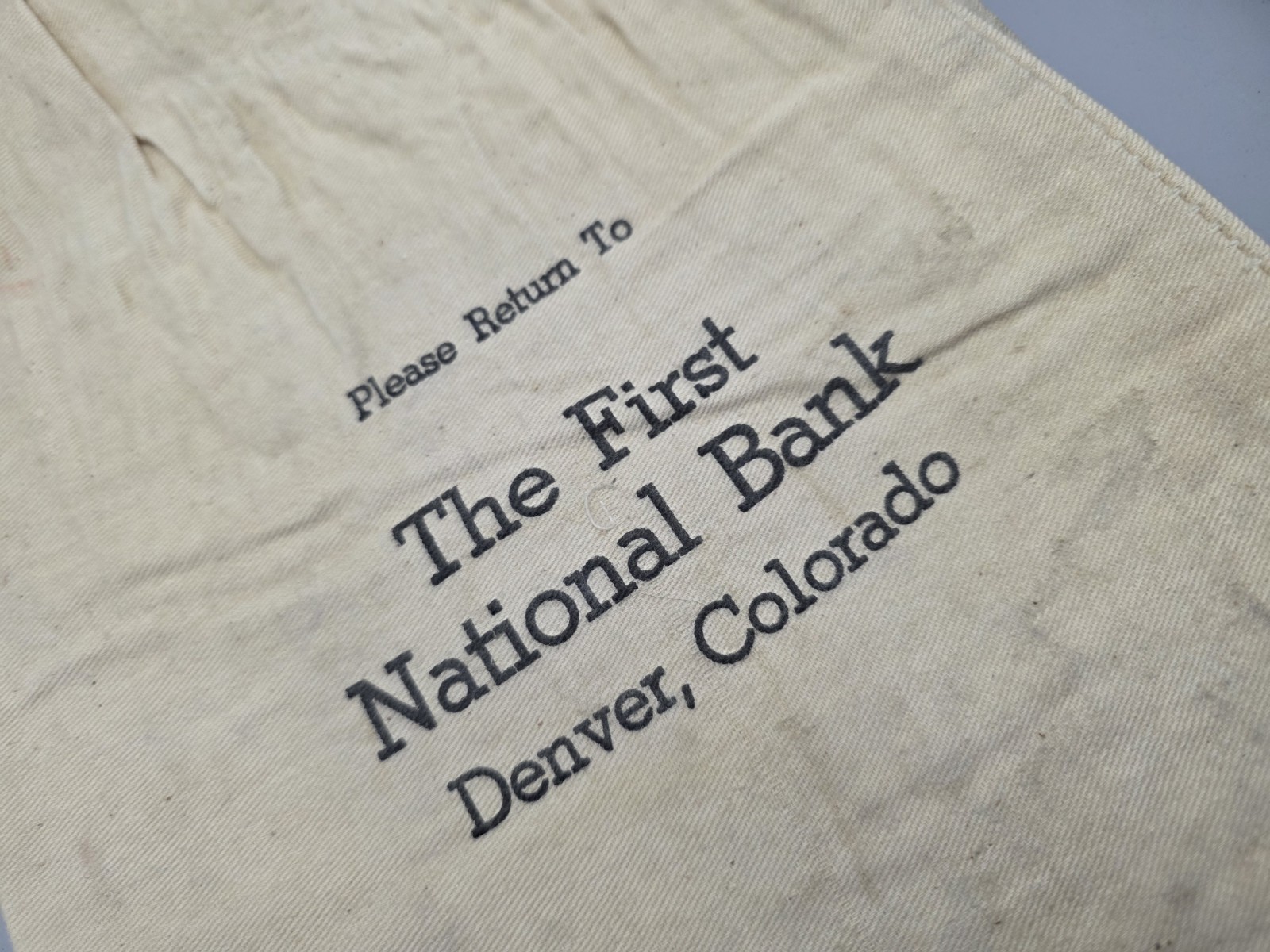 Lot of #17 Vintage The First National Bank Denver Colorado Canvas Bank Bags Lot of #17 Vintage The First National Bank Denver Colorado Canvas Bank Bags