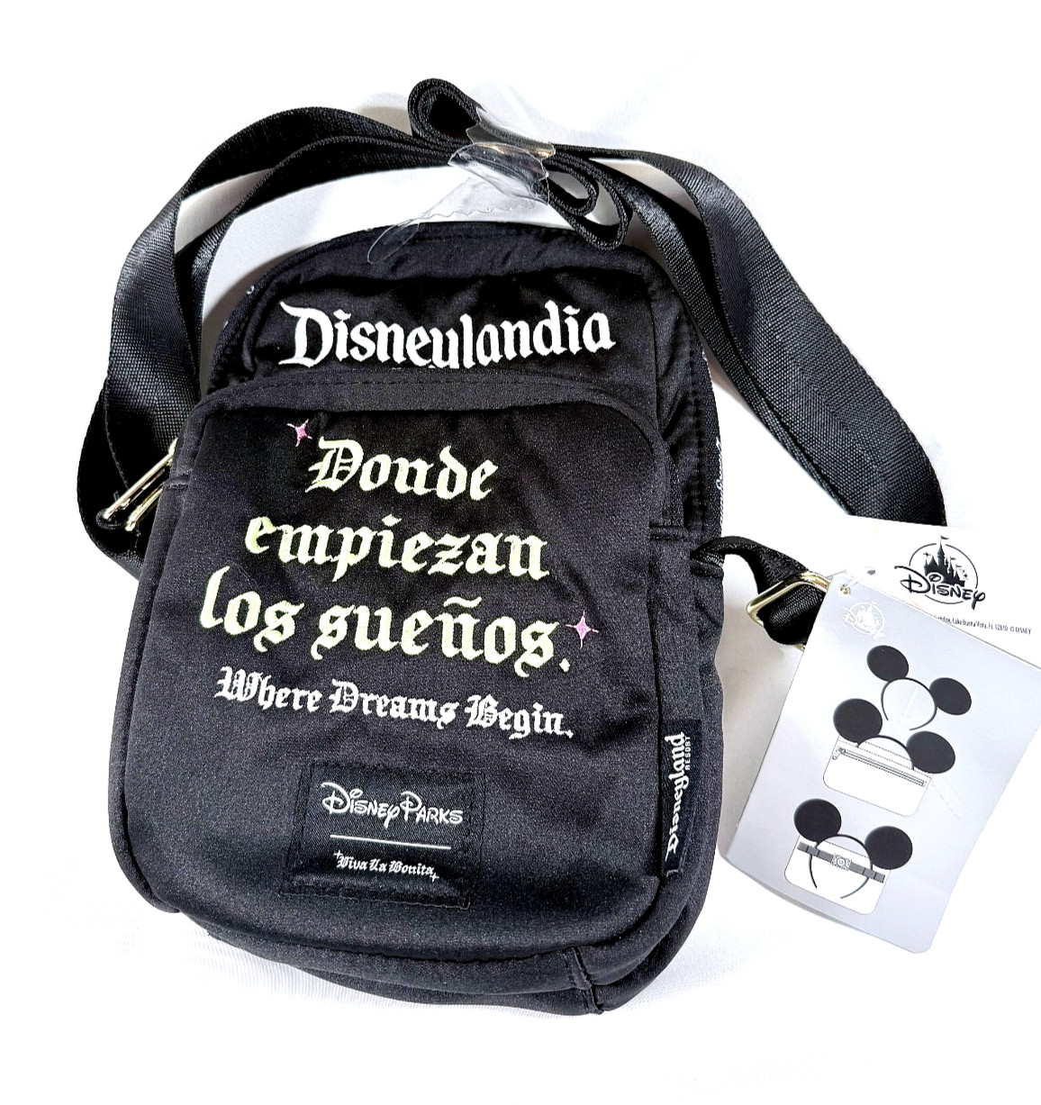 Disney Parks Viva La Bonita DISNEYLANDIA Crossbody Bag Donde Empiezan NWT 2026 Disney Parks Viva La Bonita DISNEYLANDIA Crossbody Bag Donde Empiezan NWT 2026