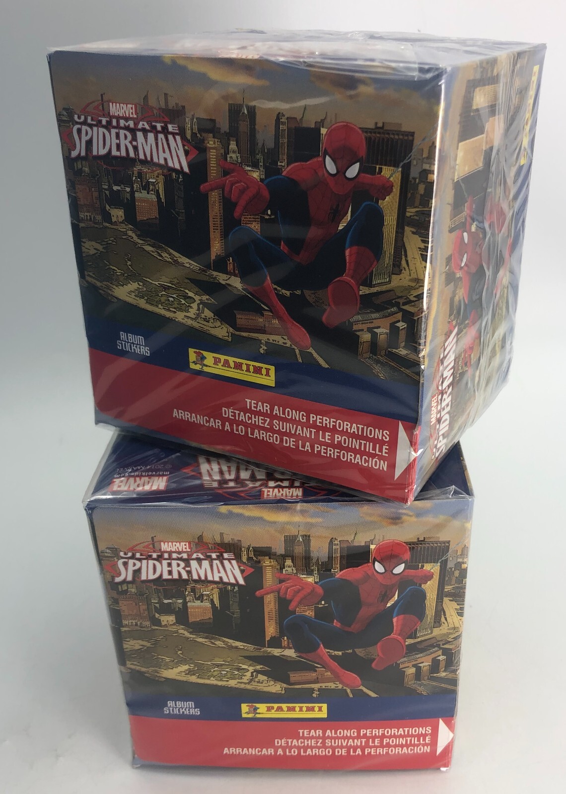 (2)x Ultimate Spider-Man Marvel Panini 2014 Sticker Trading Card Pack Box Lot (2)x Ultimate Spider-Man Marvel Panini 2014 Sticker Trading Card Pack Box Lot