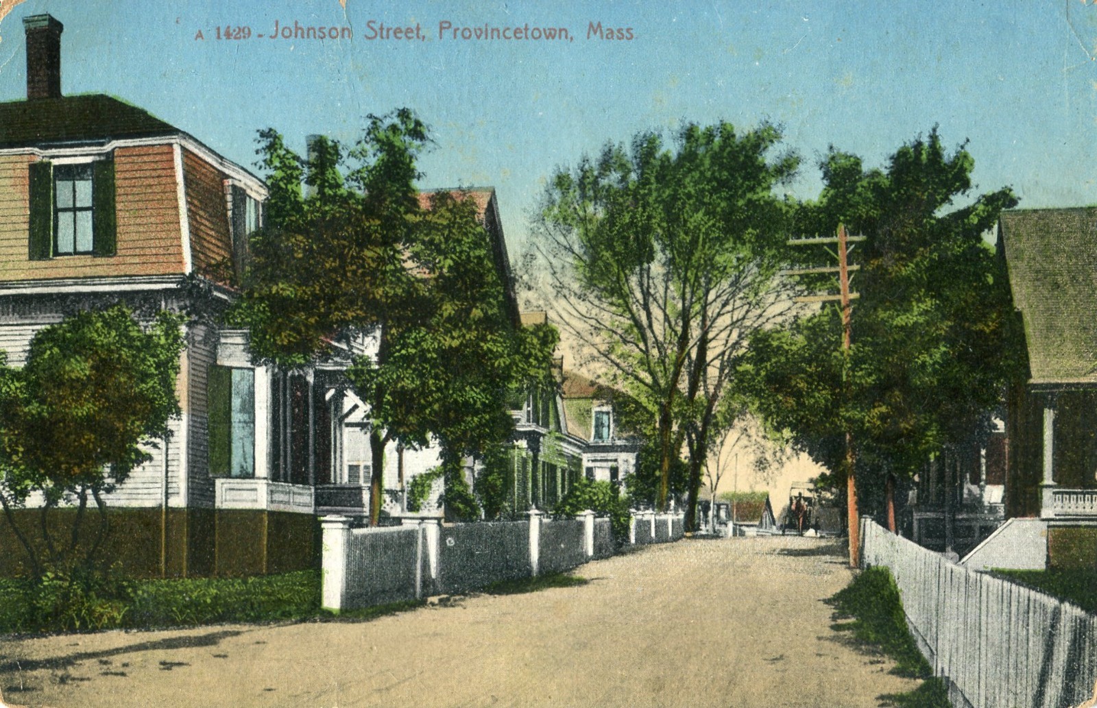 Provincetown MA Johnson Street 1914 Homes Dirt Road Horse & Buggy Made Germany
