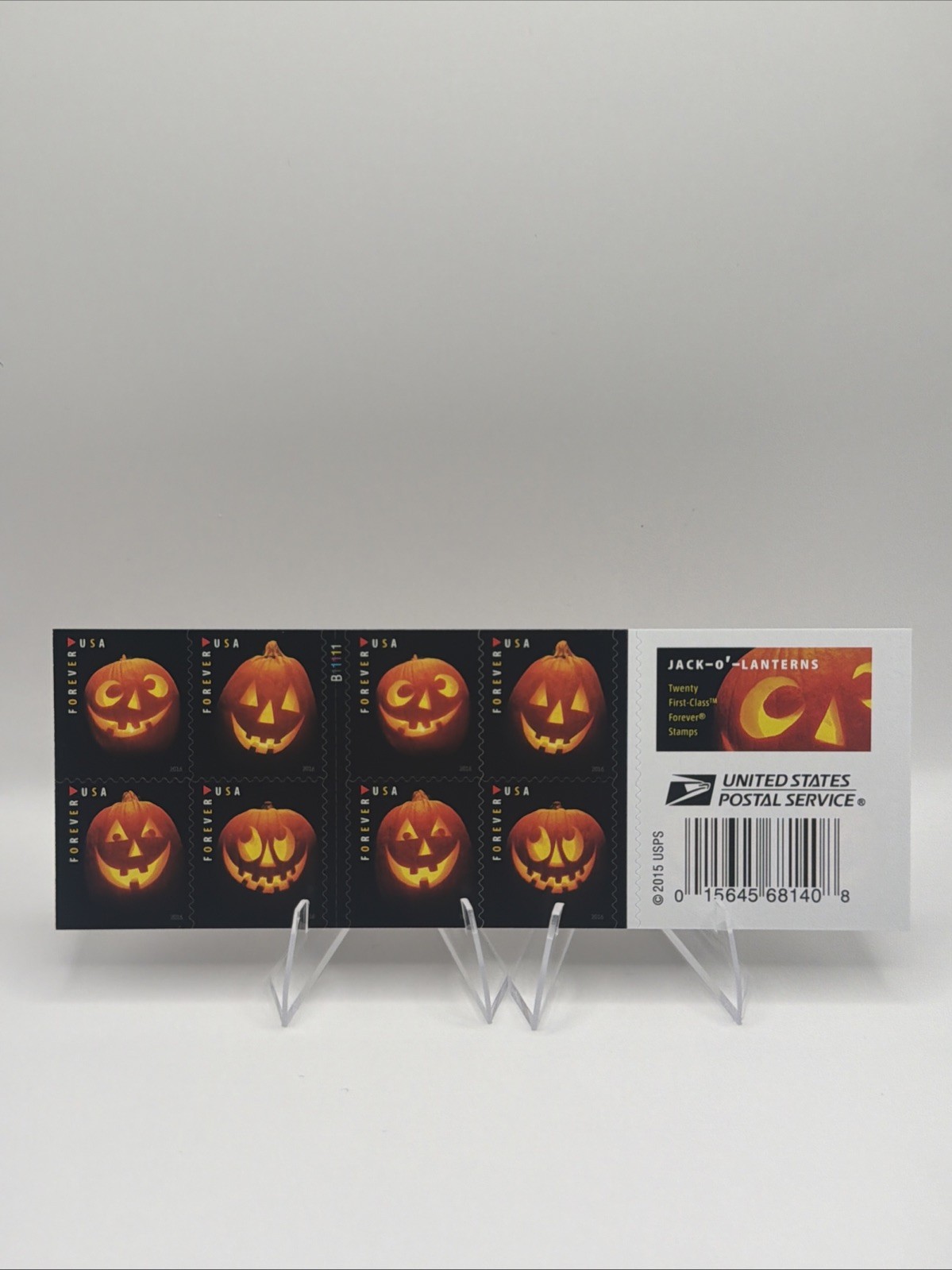 2016 USPS Forever Stamp Jack-O-Lanterns Sheet of 20 Collectible Stamps