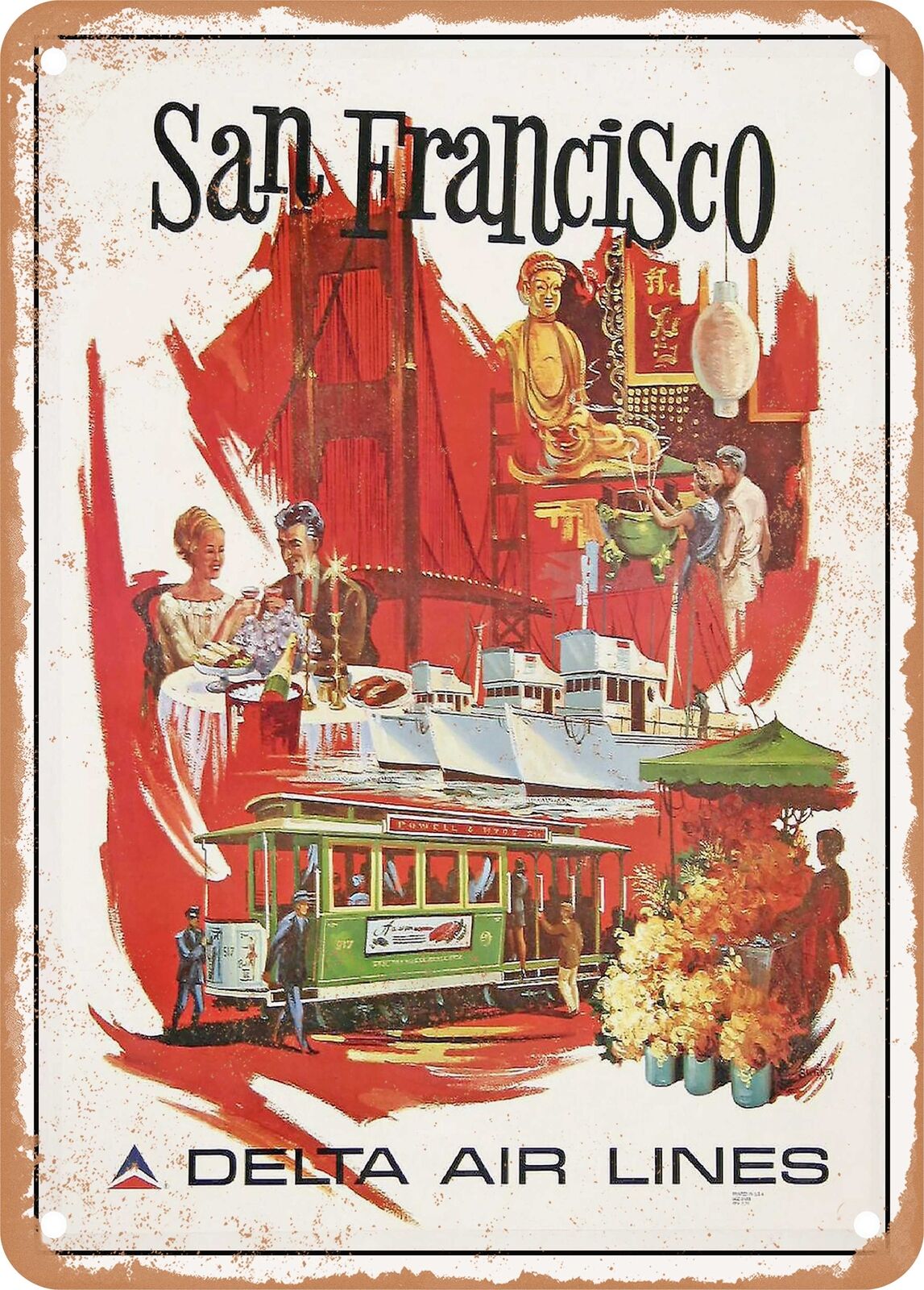 METAL SIGN - 1974 San Francisco DAL Vintage Ad