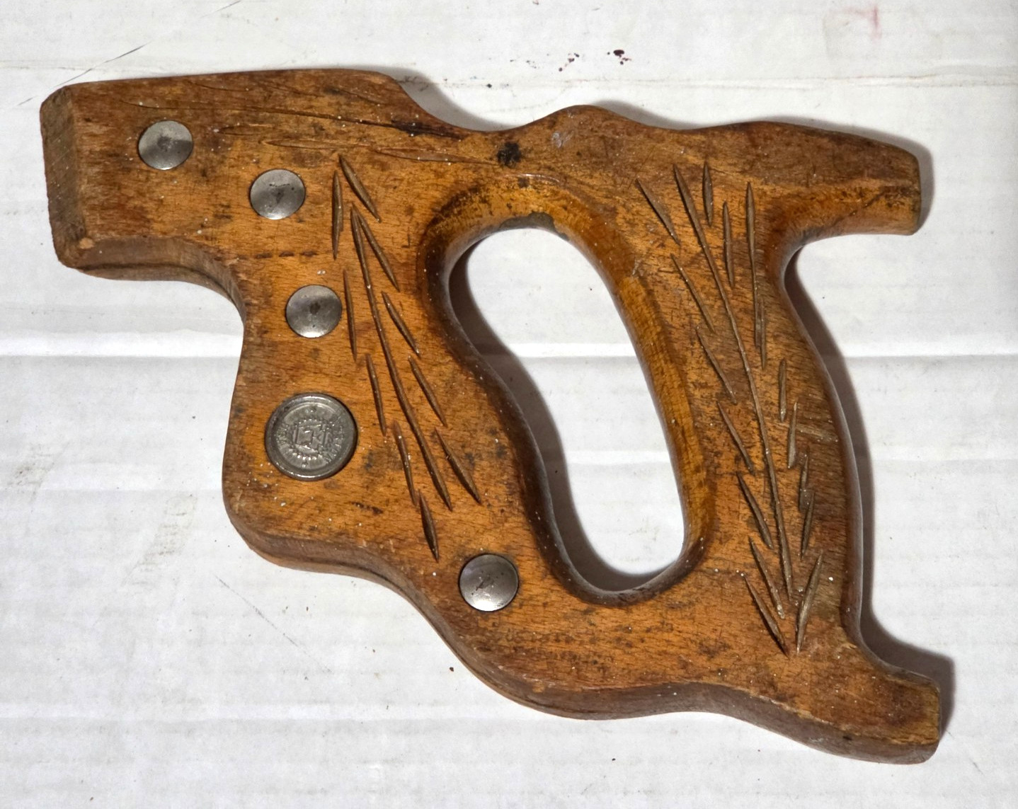 Vintage Disston USA Hand Saw Wood Yandle w/ 5 Screws Vintage Disston USA Hand Saw Wood Yandle w/ 5 Screws
