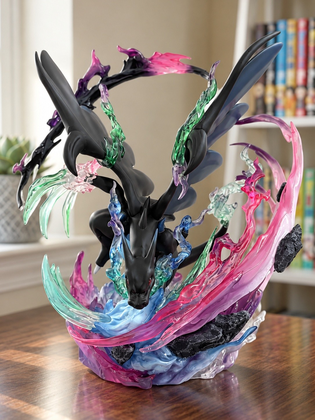Pokemon Mega Charizard X Figure 24cm 9.4in Blue Flame Dragon Anime Statue Gift Pokemon Mega Charizard X Figure 24cm 9.4in Blue Flame Dragon Anime Statue Gift
