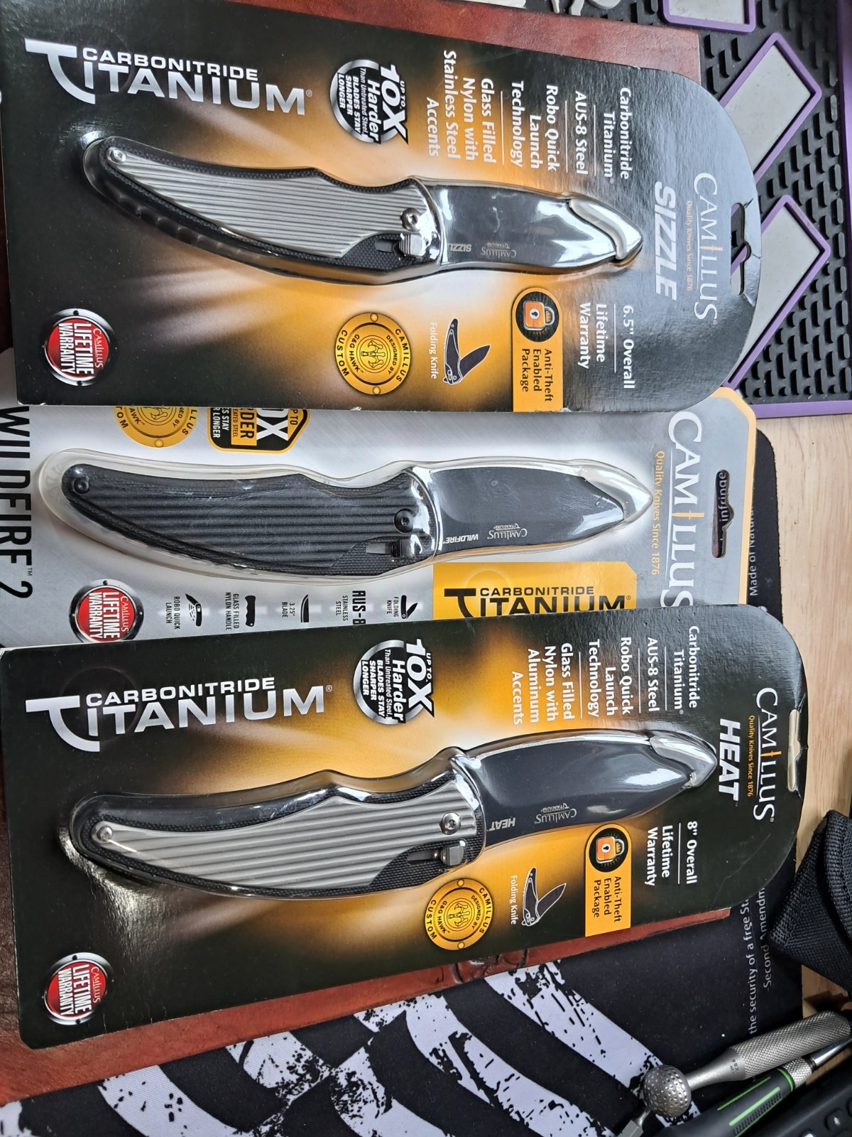 Camillus Hawk Design All 3 Sizes Sizzle,wildfire2,heat Discontinued Long Gone Camillus Hawk Design All 3 Sizes Sizzle,wildfire2,heat Discontinued Long Gone