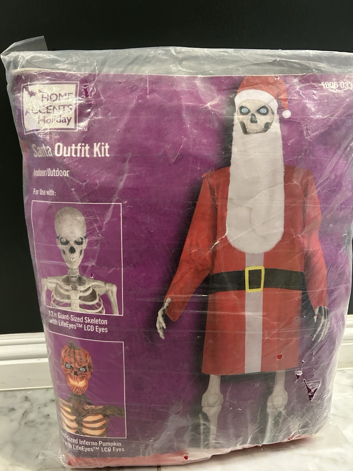 NEW 12 ft Skeleton Santa Outfit Kit - NIB First Gen 12ft Skelly Costume