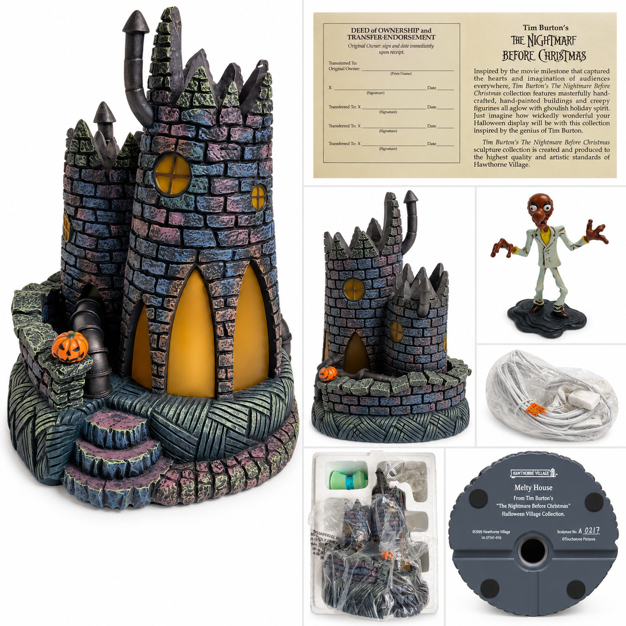 Hawthorne Village Nightmare Before Christmas Melty House Melty Man COA 2006 Hawthorne Village Nightmare Before Christmas Melty House Melty Man COA 2006