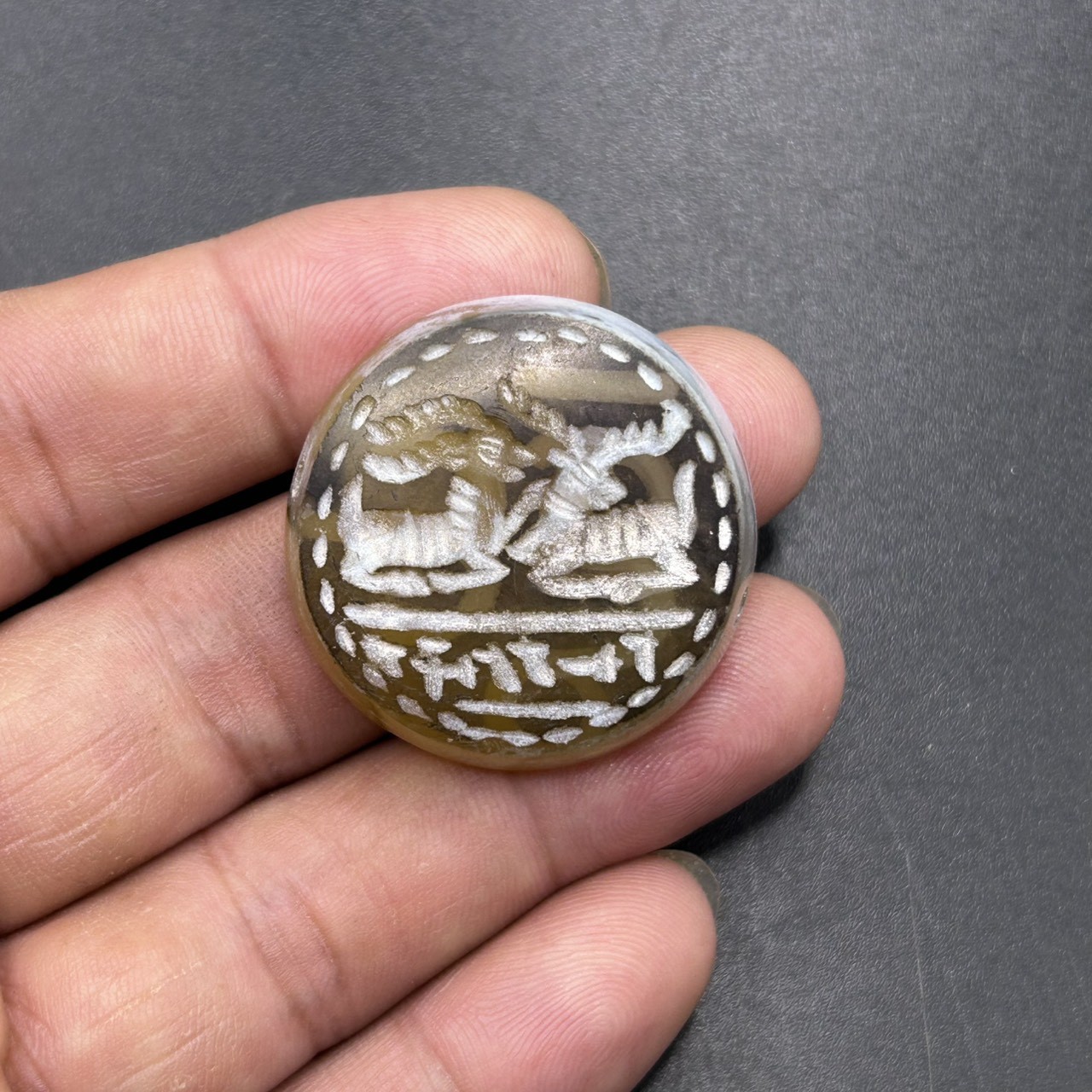 Rare Ancient Near Eastern Agate Stone Animals Intaglio Rare Unique Bead Rare Ancient Near Eastern Agate Stone Animals Intaglio Rare Unique Bead
